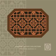 Chinese window tracery polygon frame 31 round square