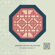 Chinese window tracery octagon frame 31 round square