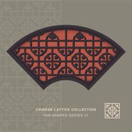 Chinese window tracery fan shaped frame 31 round square