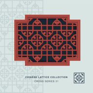 Chinese window tracery cross frame 31 round square