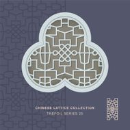 Chinese window tracery trefoil frame 25 knot line