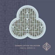 Chinese window tracery trefoil frame 24 flower pattern