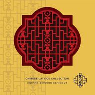 Chinese window tracery square round frame 24 flower pattern
