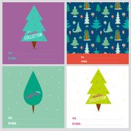 Square Christmas and New Year greeting cards N2
