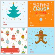 Square Christmas and New Year greeting cards N3