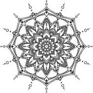 Black line graphic indian cirlce mandala