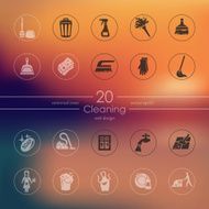 Set of cleaning icons
