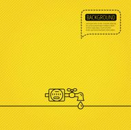 Water counter icon Pipe with drop sign