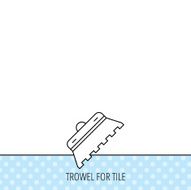 Trowel for tile icon Spatula repair tool sign N2