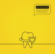 Tooth protection icon Dental shield sign