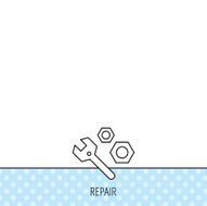 Repair icon Spanner tool with screw-nut sign N4