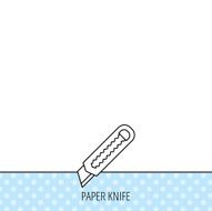 Paper knife icon Cutter tool sign N4