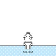 Museum icon Antique vase on pillar sign N4