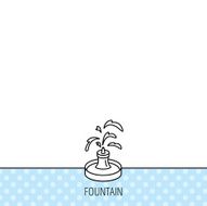 Fountain icon Water in park sign N3