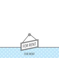 For rent icon Advertising banner tag sign N6