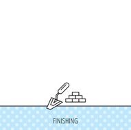 Finishing icon Spatula with bricks sign N3