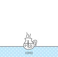 Coffee kettle icon Hot drink pot sign N4