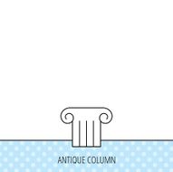 Antique column icon Ancient museum sign N3