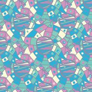 Hand Drawn Abstract Seamless Pattern With flowers