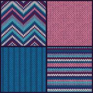 Seamless knitted pattern Set collection of blue pink white N2
