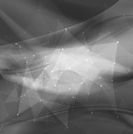 Dark wavy tech low poly background