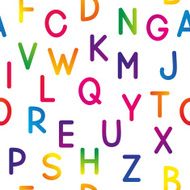 Seamless pattern with color letters