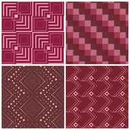 Set four geometric square seamless pattern