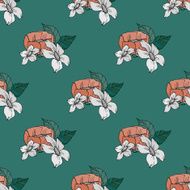 Seamless floral pattern with peonies N26
