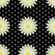 Abstract floral background with chamomiles Seamless daisies pattern polka dot