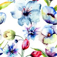Seamless pattern with Original flowers N2