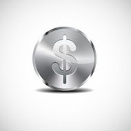 Metallic US Dollar coin Money sign