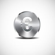 Metallic medal Euro money sign