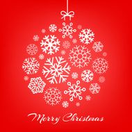Vector illustration hanging Christmas ball made from snowflakes