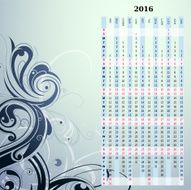 Year 2016 vertical calendar N2