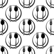 Cutlery and dishware seamless pattern