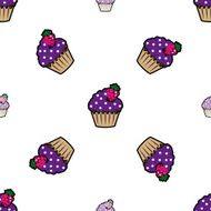 Cream cake purple seamless pattern