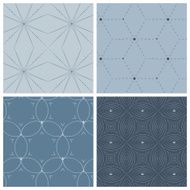 Set of four geometric seamless patterns