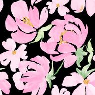 Watercolor flowers seamless pattern N26