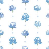 Hand Drawn Watercolor Flowers seamless Pattern Vector Illustration N2