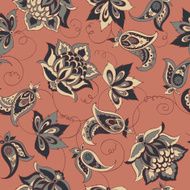 Floral Paisley Pattern Seamless Asian Textile Background N7