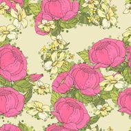 Seamless pattern with pink peonies N16