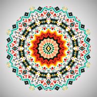 Ornamental round geometric pattern in aztec style N6