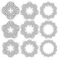 Nine circular decorative elements with stripes braiding N10