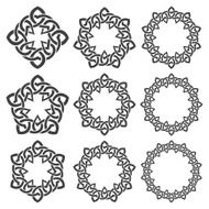 Nine circular decorative elements with stripes braiding N12