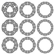 Nine circular decorative elements with stripes braiding N13