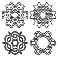 Four hexagonal decorative symbols with stripes braiding N2
