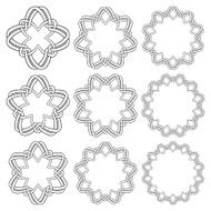 Nine annular decorative elements with stripes braiding N2