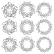 Nine circular decorative elements with stripes braiding N18