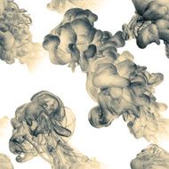 Seamless pattern with abstract clouds of ink drawn by hand N2