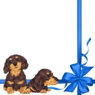 dog and ribbon illustration N41